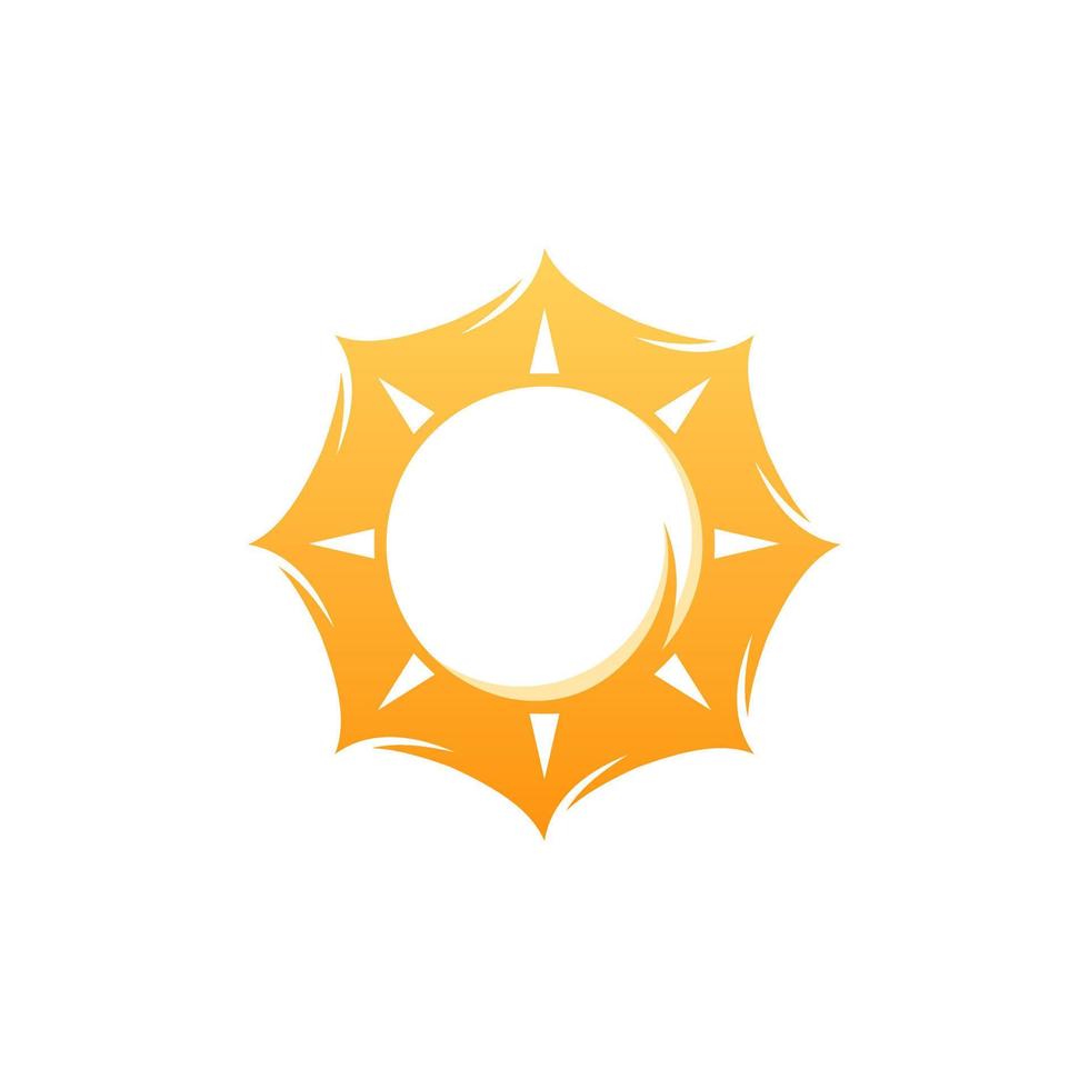 icône moderne du soleil. forme de cercle ensoleillé. symbole d'été concept de logo vectoriel isolé sur fond blanc
