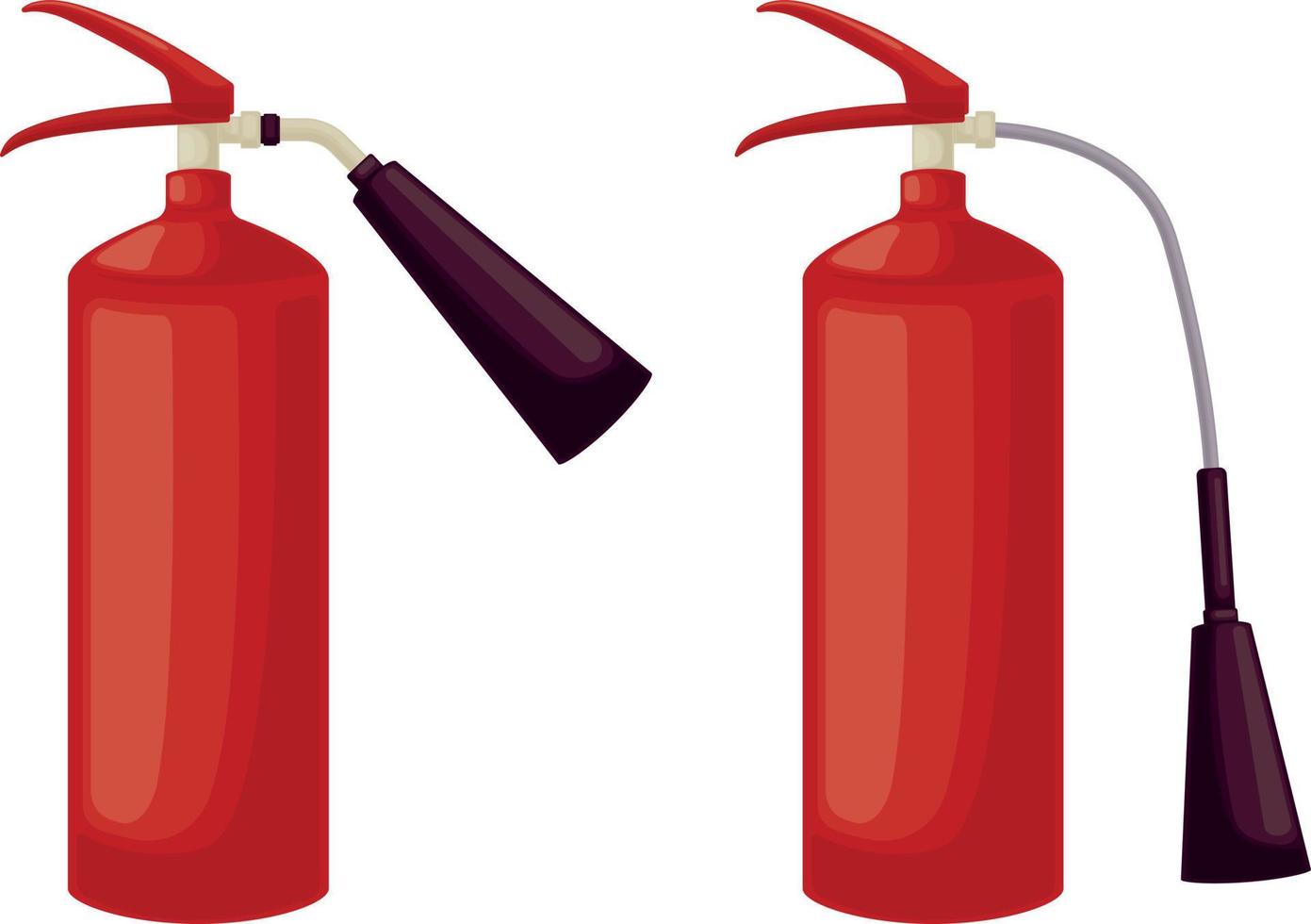 extincteurs. deux extincteurs. accessoires pour l'extinction des incendies. illustration vectorielle isolée sur fond blanc. vecteur
