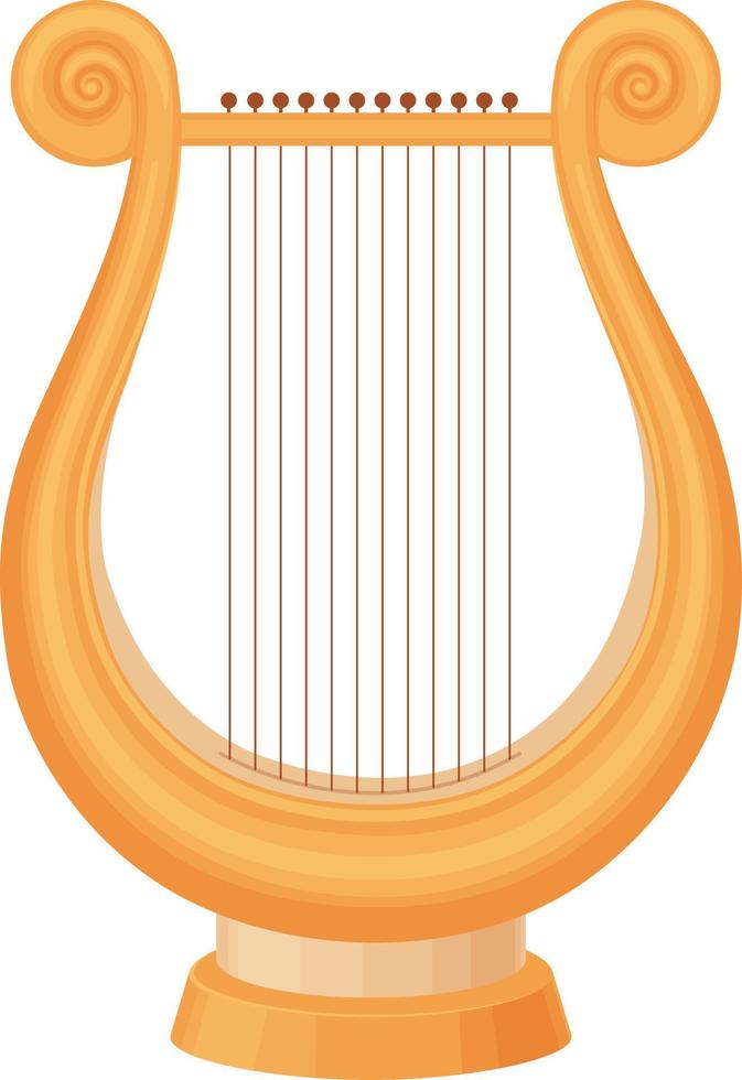 la harpe. un instrument de musique à cordes. la harpe d'or. illustration vectorielle isolée sur fond blanc vecteur