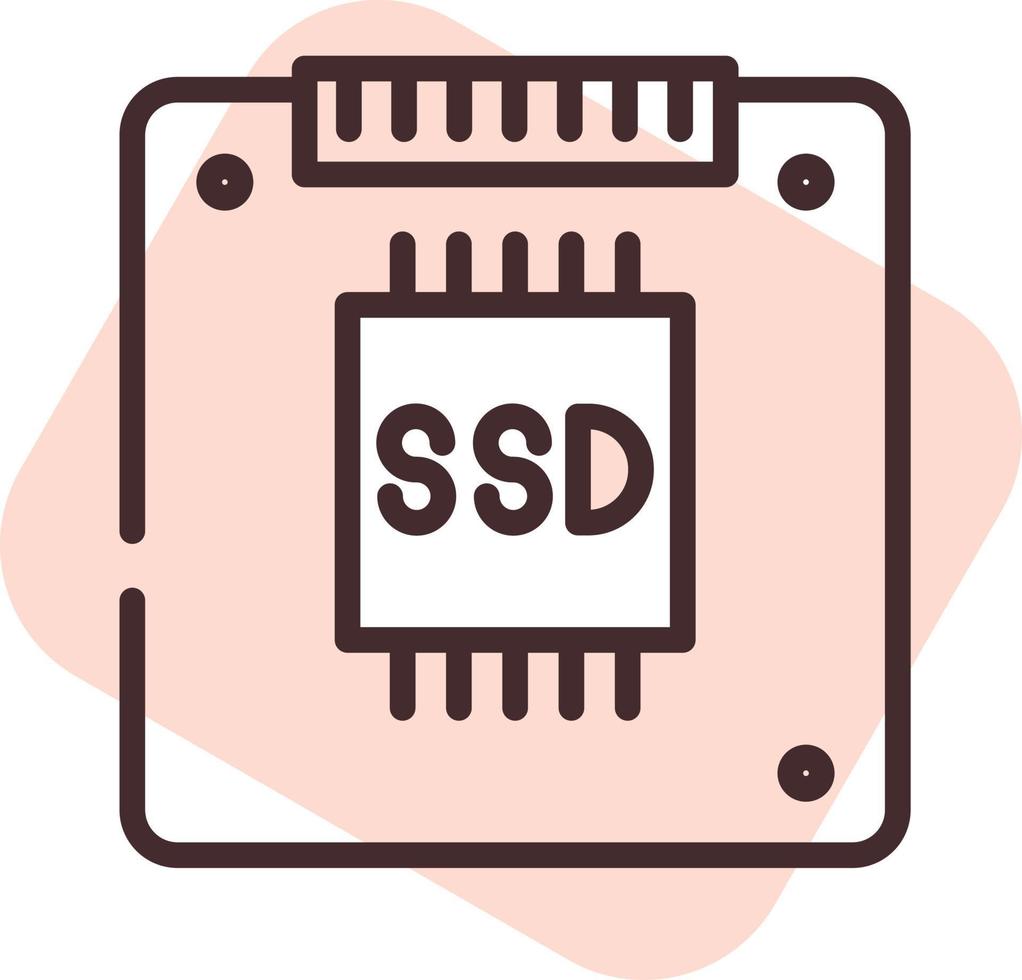 carte ssd électronique, icône, vecteur sur fond blanc.