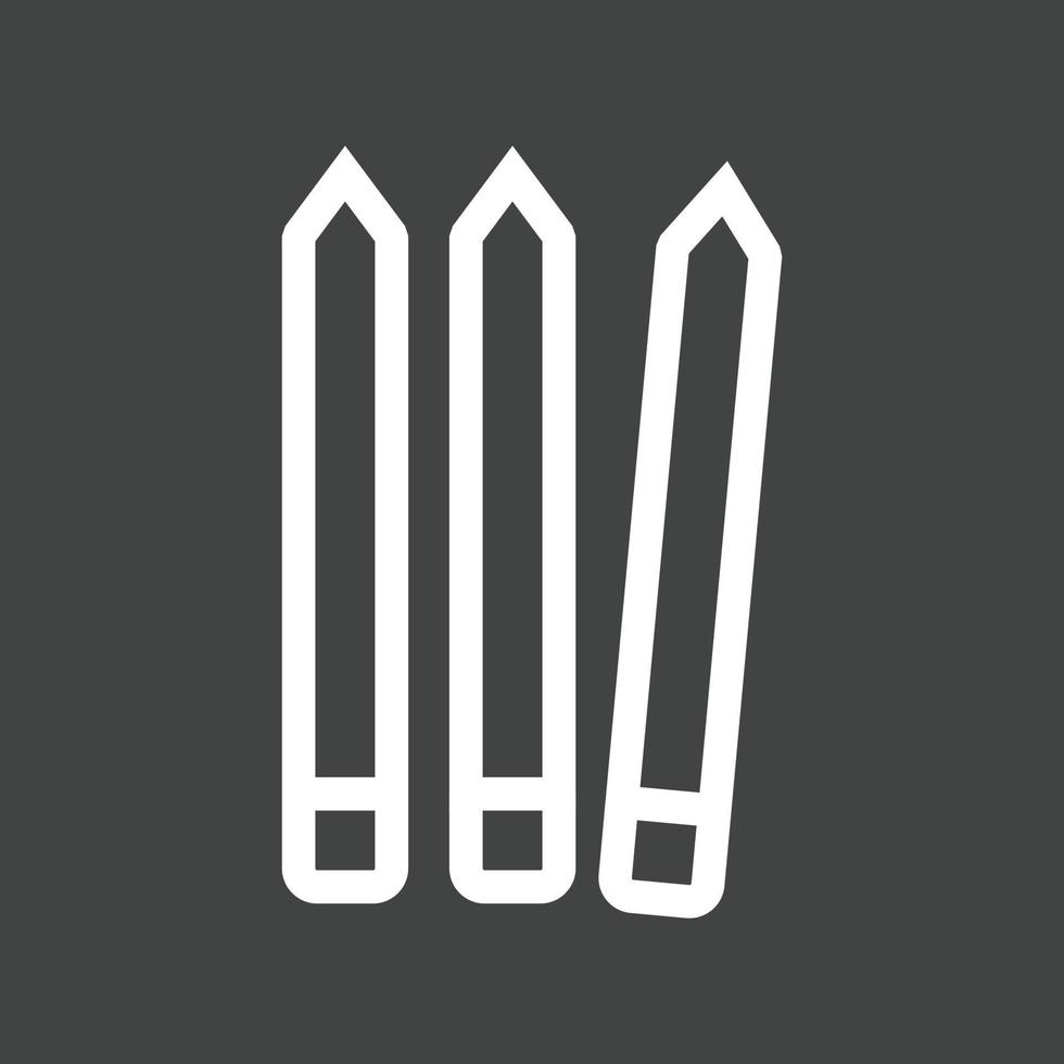 icône inversée de ligne de crayons vecteur