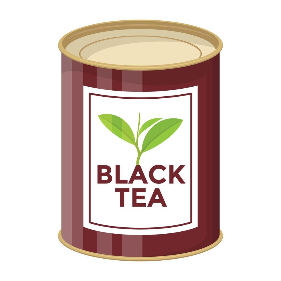 boîte à thé noir vecteur