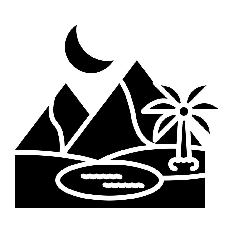 icône de glyphe oasis vecteur