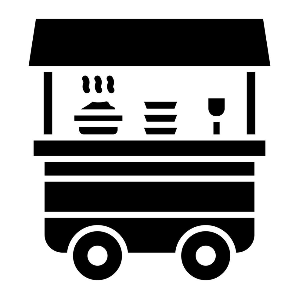 icône de glyphe de chariot de nourriture vecteur