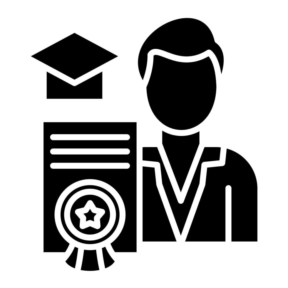 icône de glyphe de qualification vecteur