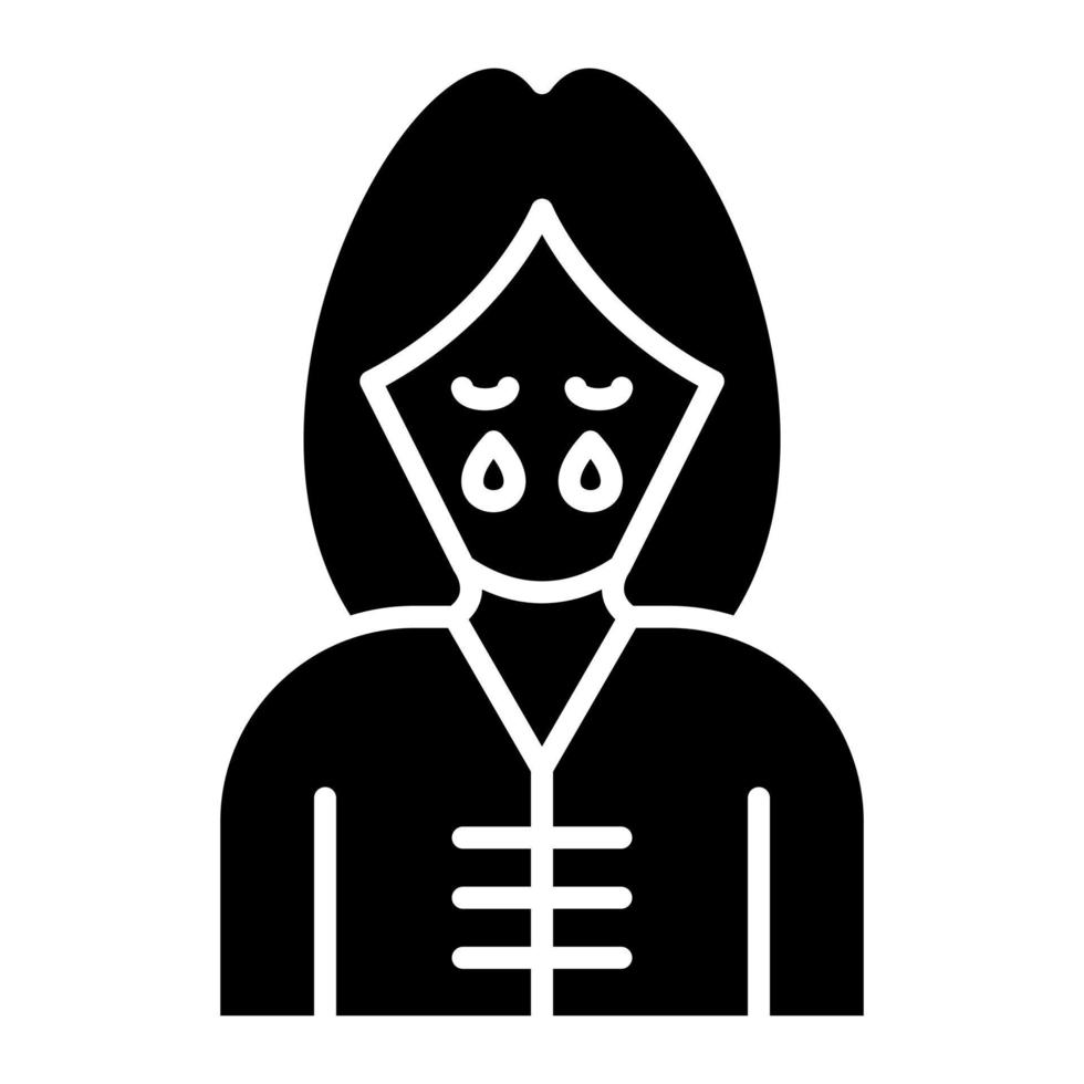 icône de glyphe de chagrin vecteur