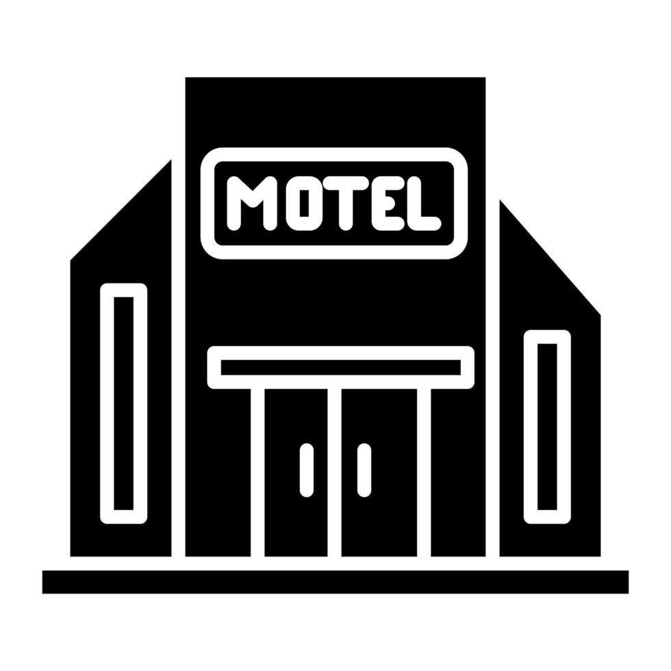 icône de glyphe de motel vecteur