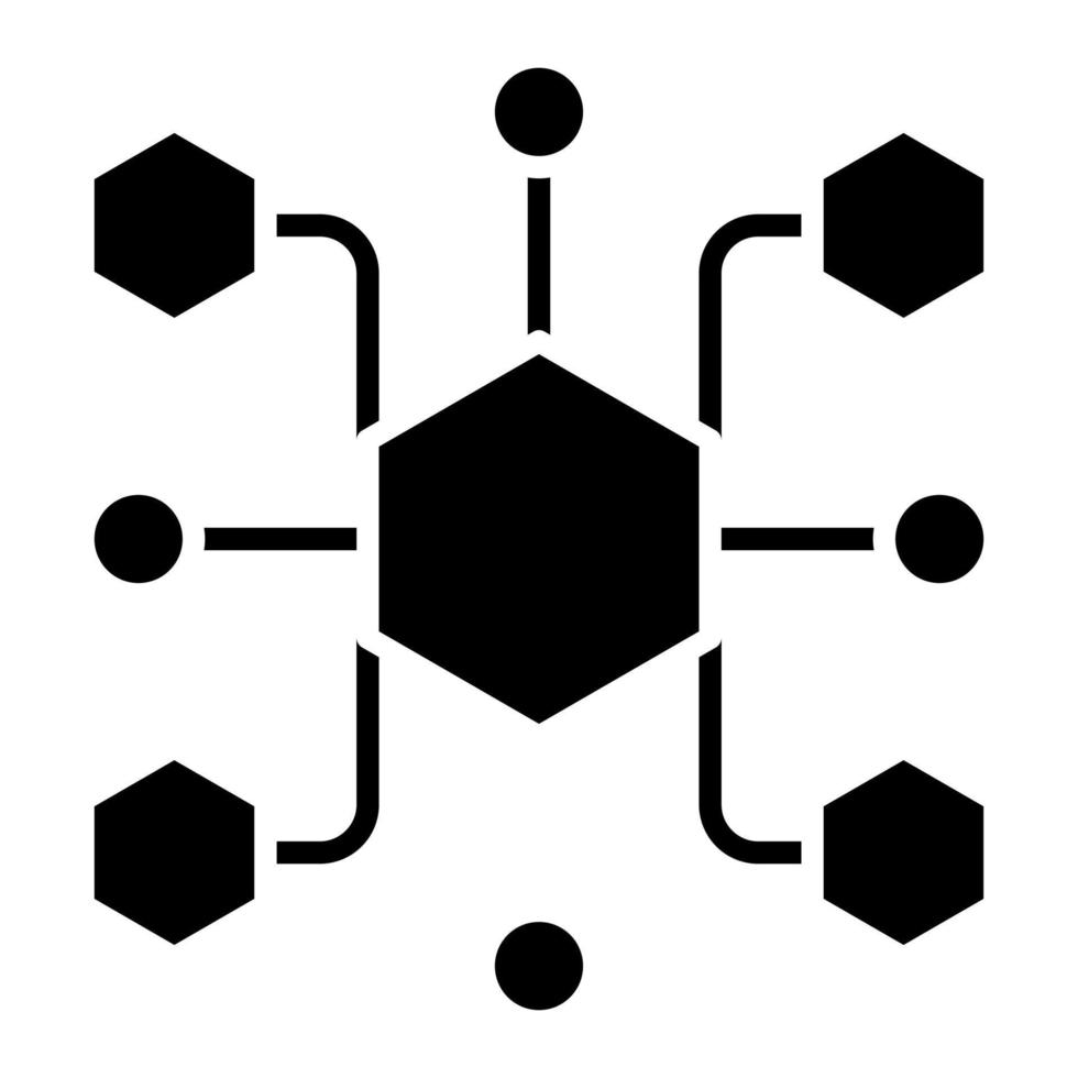 icône de glyphe de molécules vecteur