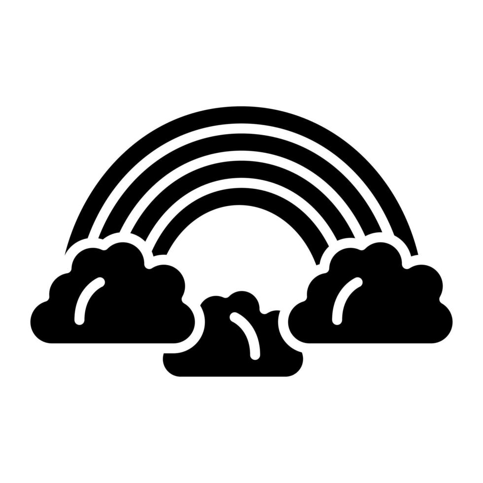 icône de glyphe arc-en-ciel vecteur