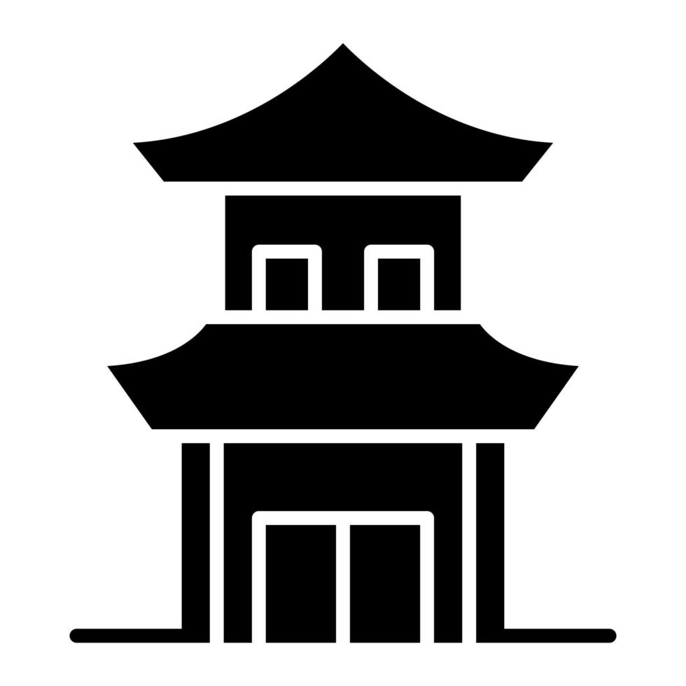 icône de glyphe de maison chinoise vecteur
