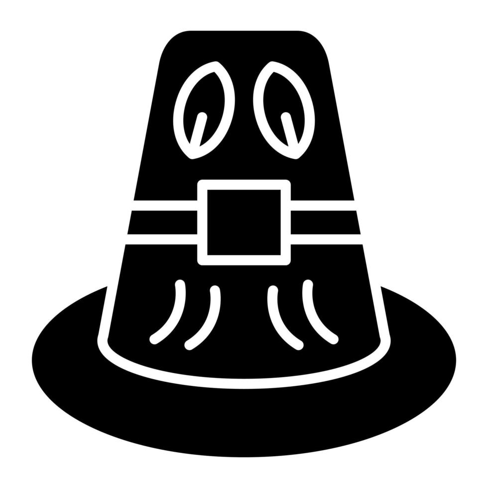 icône de glyphe de chapeau d'automne vecteur