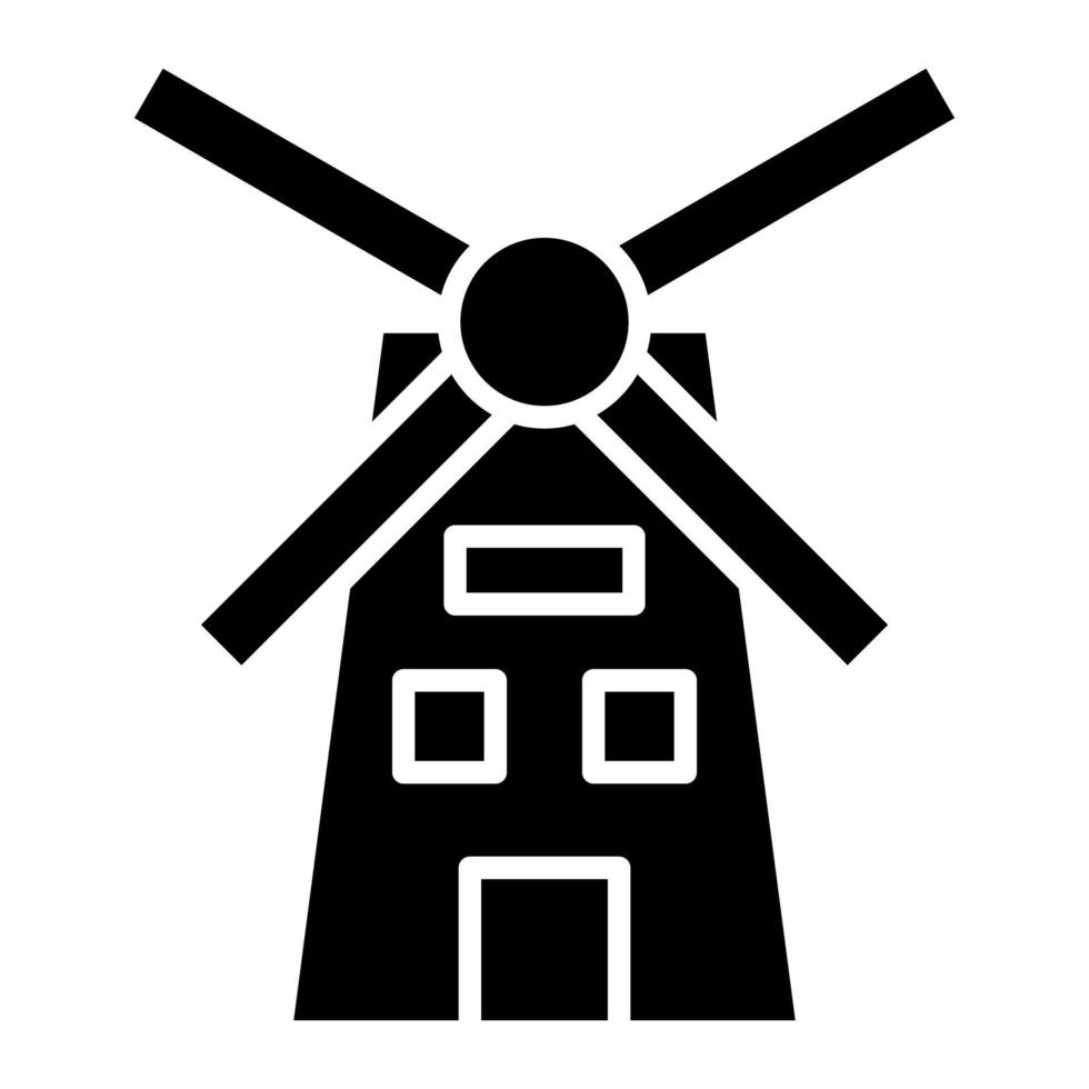 icône de glyphe de moulin à vent vecteur