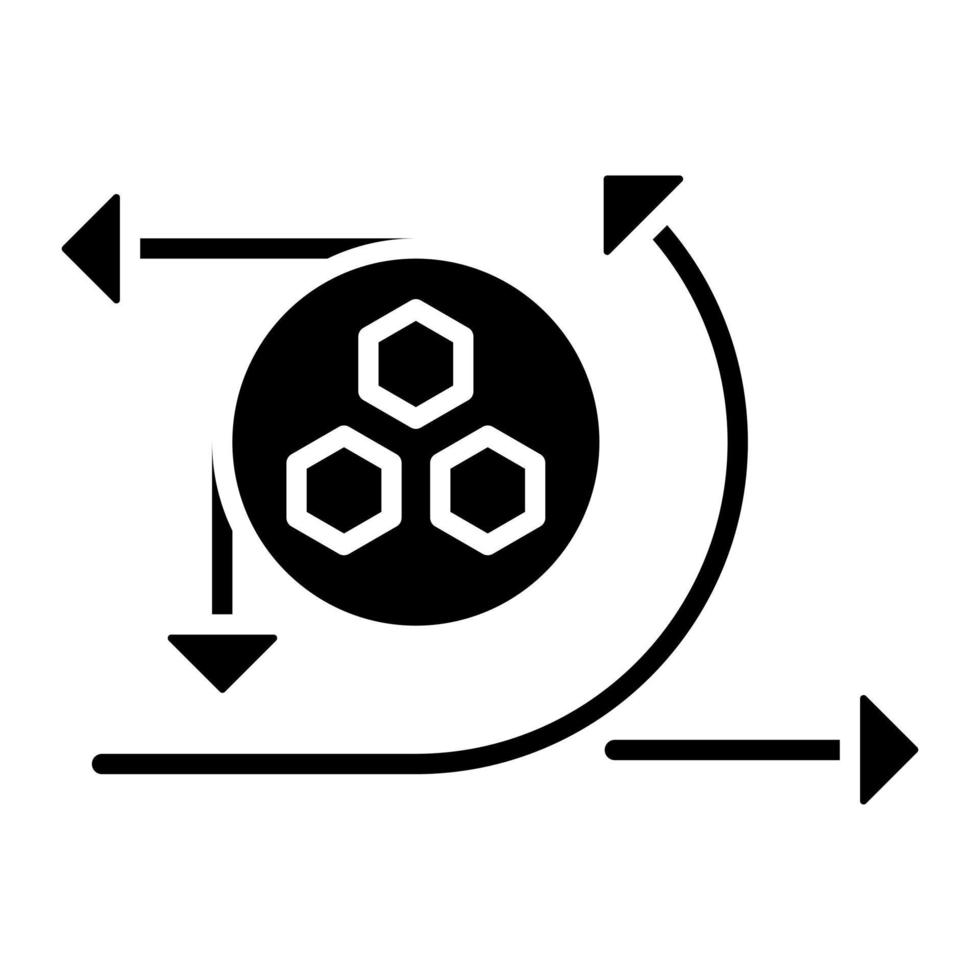 icône de glyphe d'api de modélisation vecteur