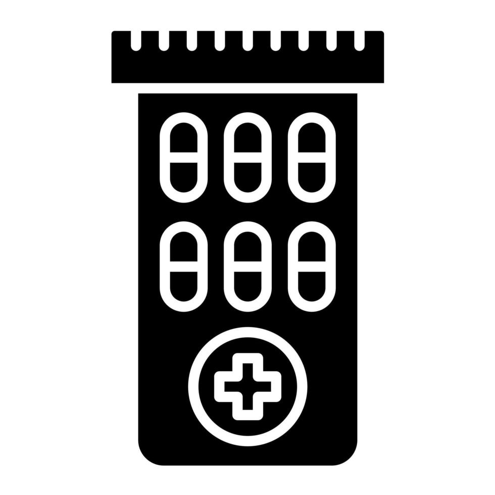 icône de glyphe de bouteille de pilules vecteur