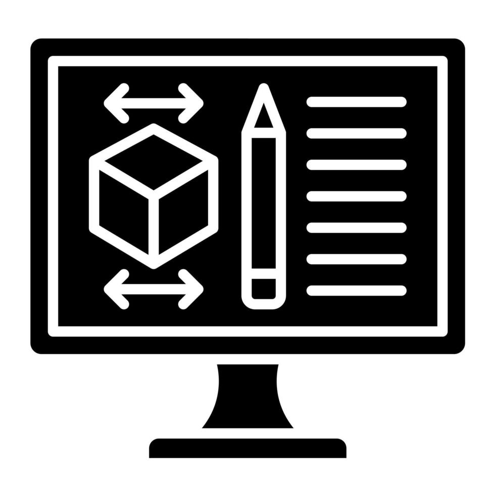 icône de glyphe de conception de produit vecteur