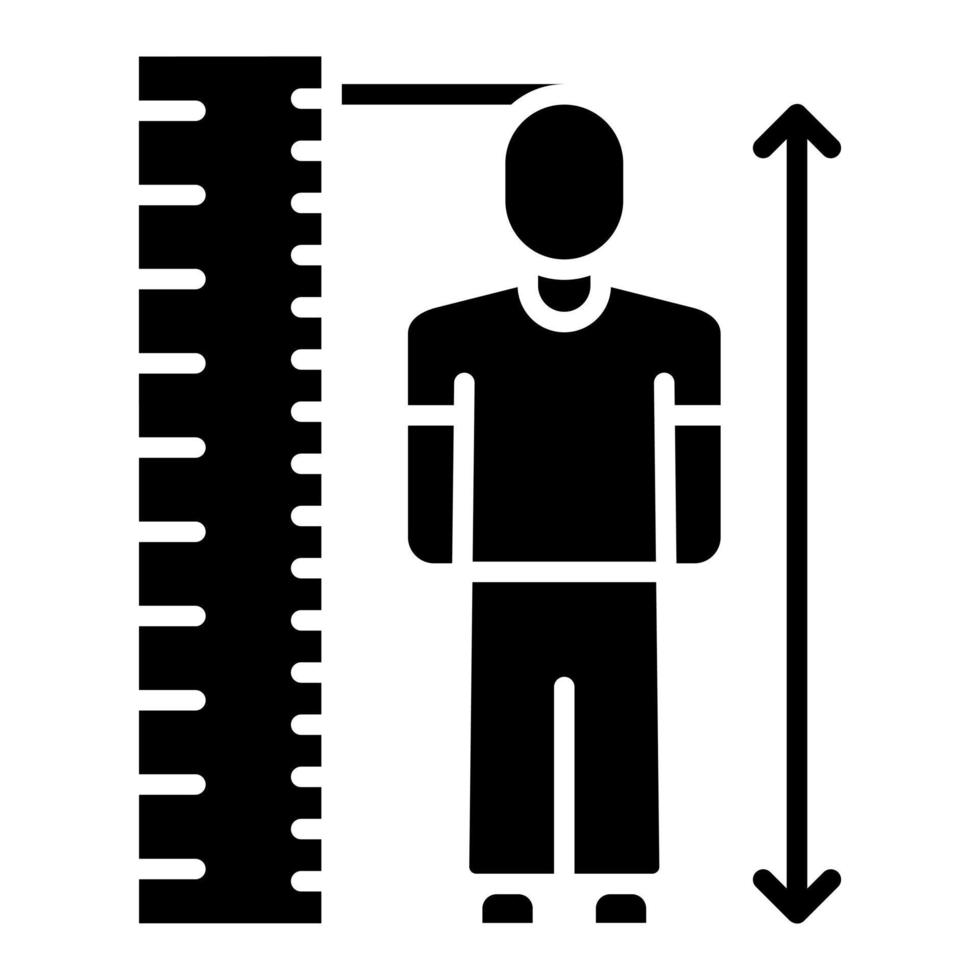 icône de glyphe de contrôle de hauteur vecteur