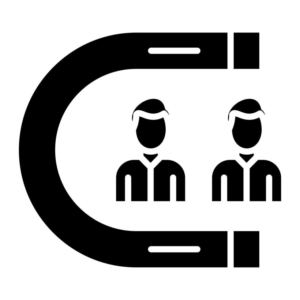 icône de glyphe d'engagement de l'utilisateur vecteur
