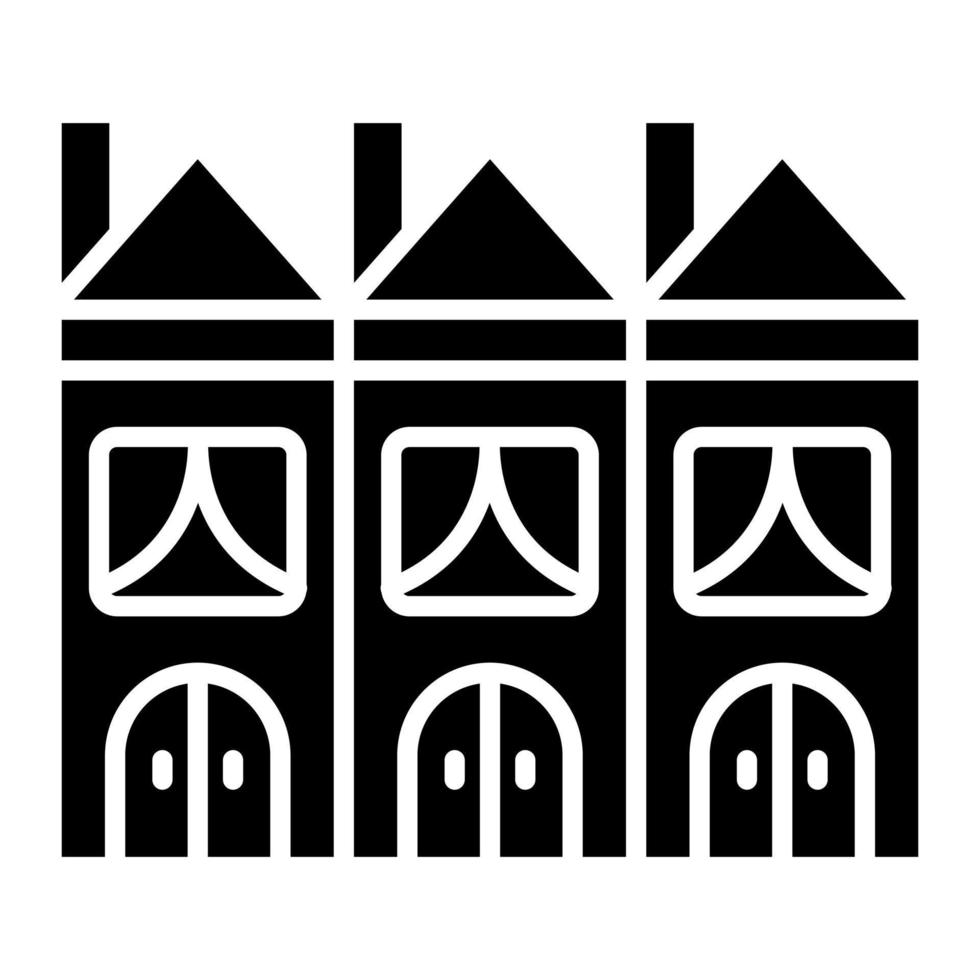 icône de glyphe de maison de ville vecteur