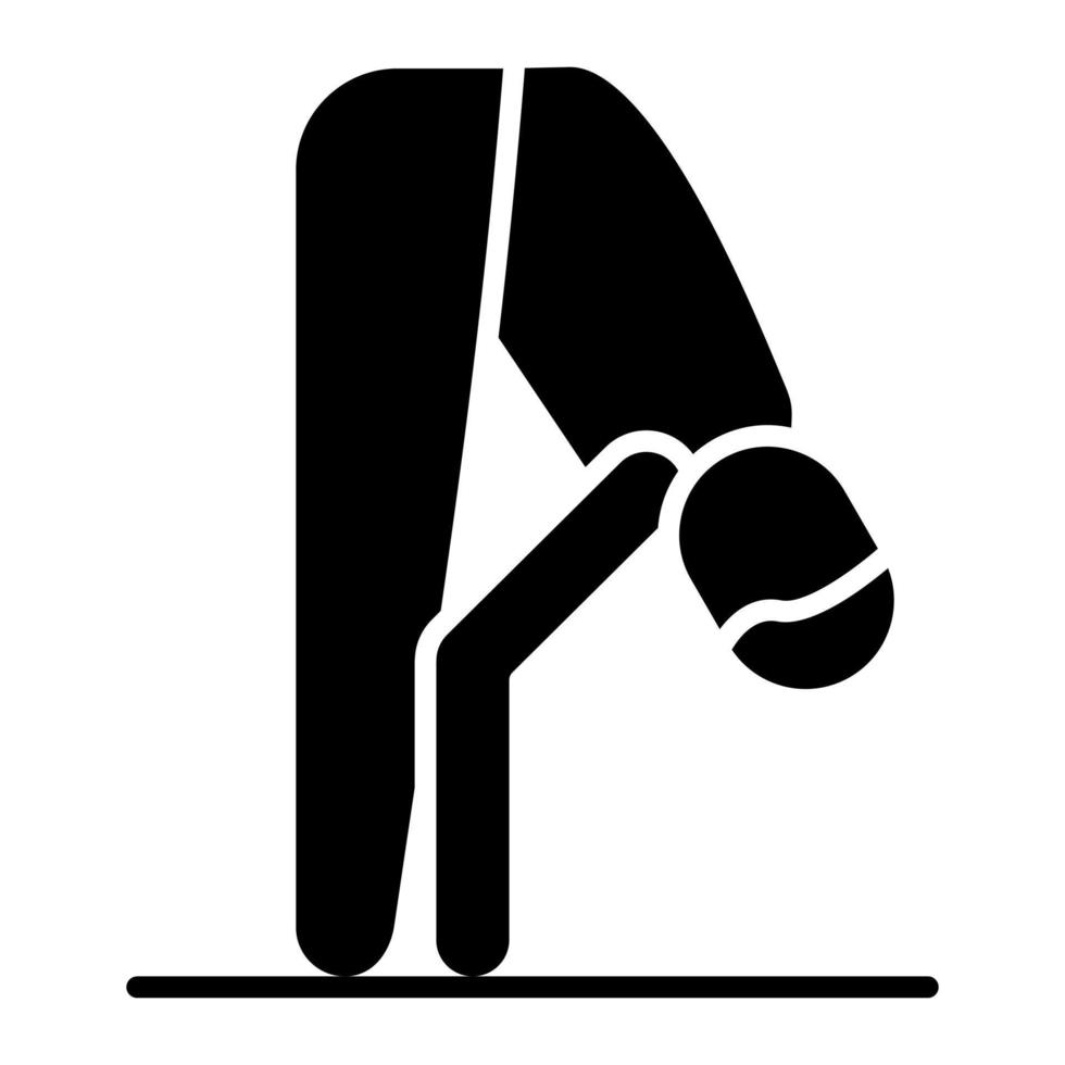 icône de glyphe de pose de courbure avant vecteur