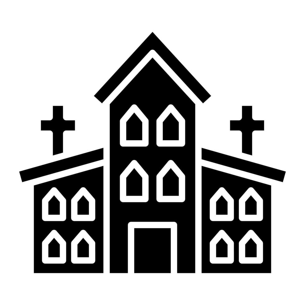 icône de glyphe de chapelle vecteur