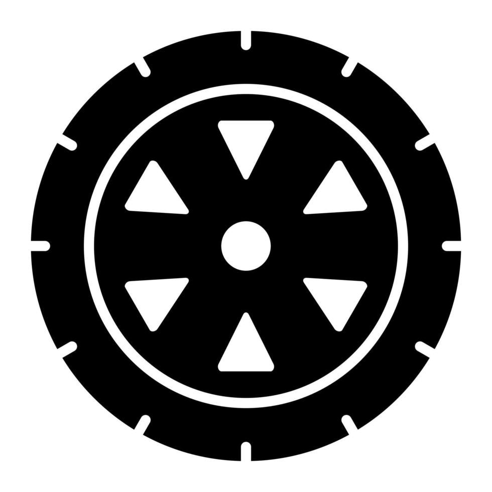 icône de glyphe de roue vecteur