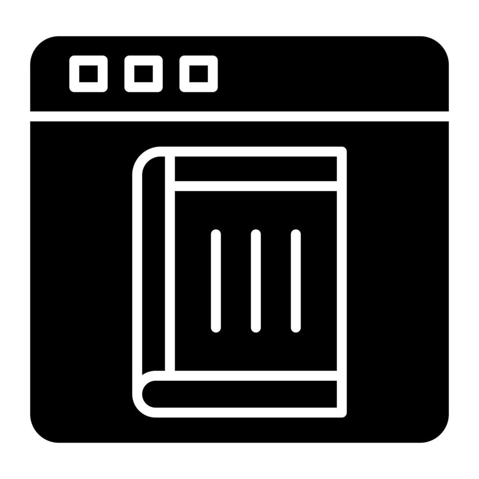 icône de glyphe de livre électronique vecteur
