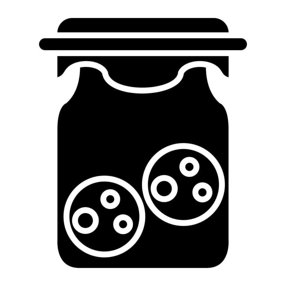 icône de glyphe de pot à biscuits vecteur