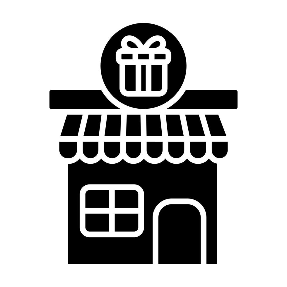 icône de glyphe de boutique de cadeaux vecteur