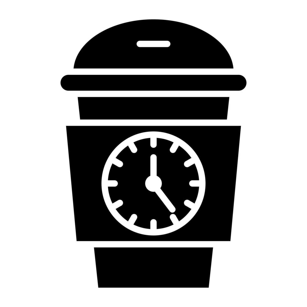 icône de glyphe de temps de café vecteur