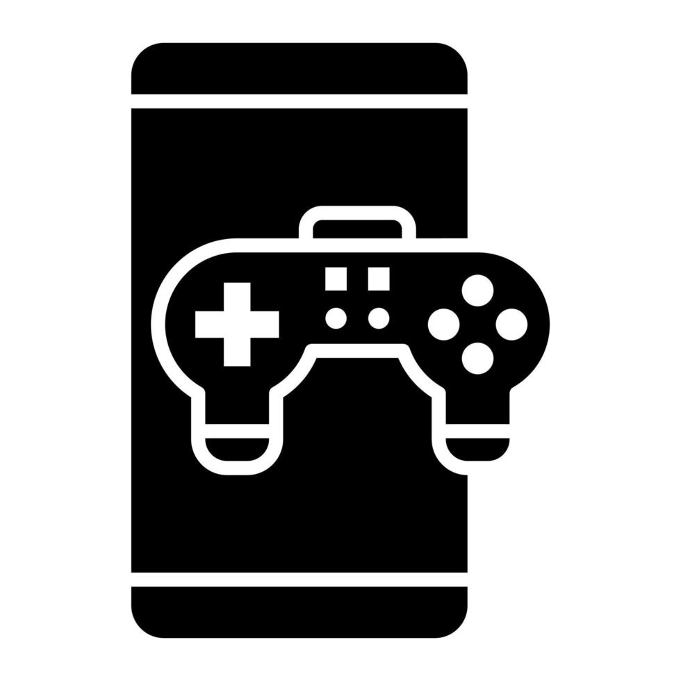 icône de glyphe de jeu mobile vecteur