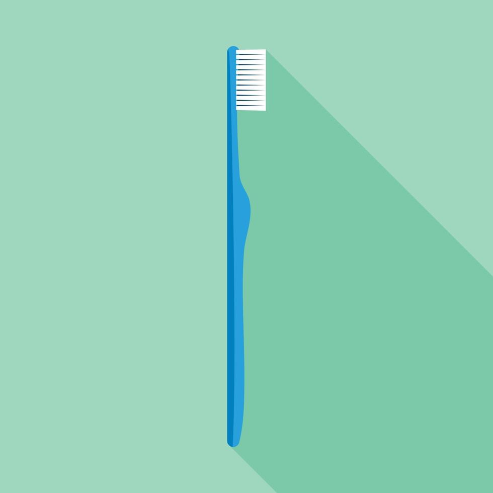 icône de brosse à dents enfant bleu, style plat vecteur