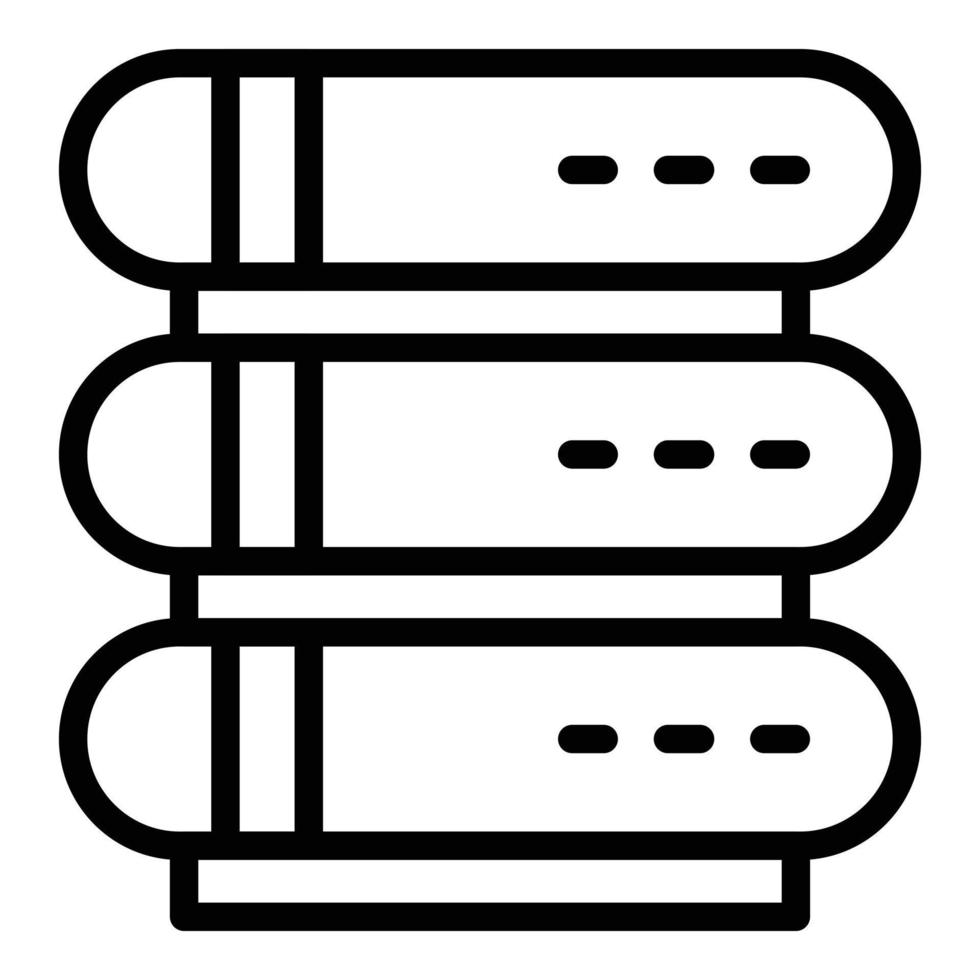 vecteur de contour d'icône de mémoire de serveur. double stockage