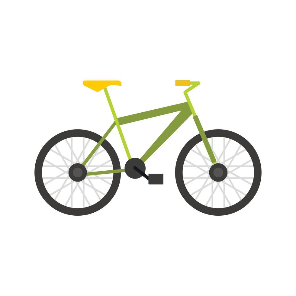icône de vélo vert, style plat vecteur