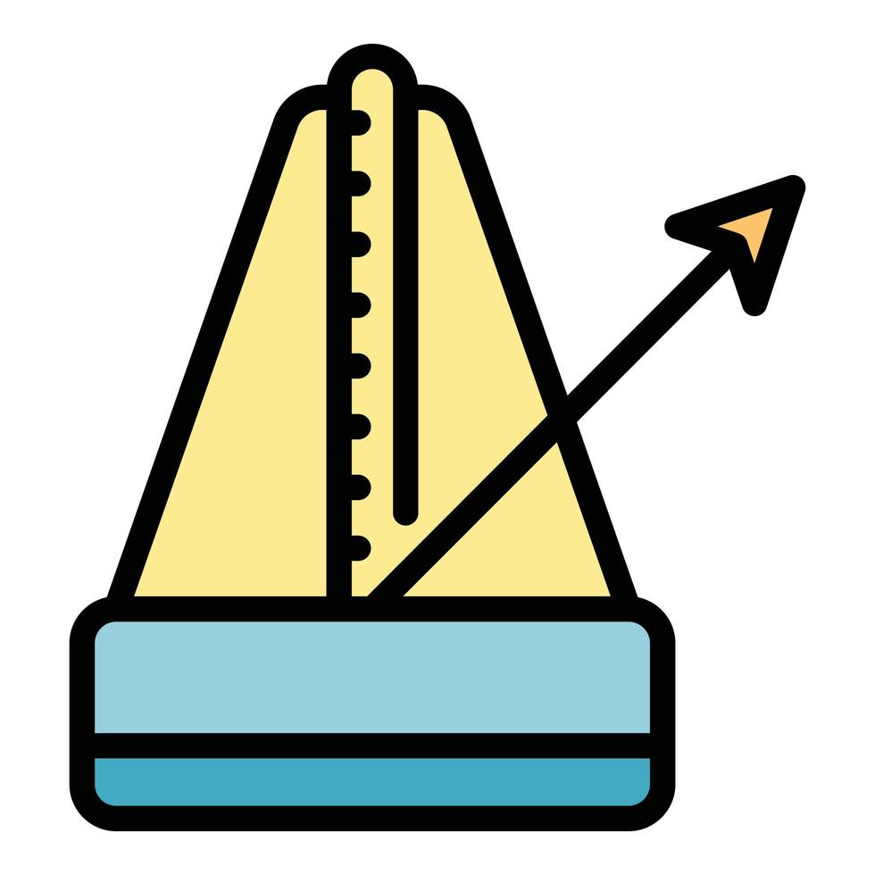 vecteur de contour de couleur icône métronome