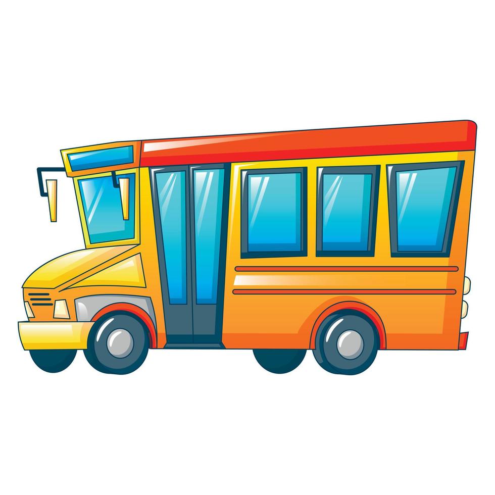 icône de bus scolaire enfant rétro, style cartoon vecteur