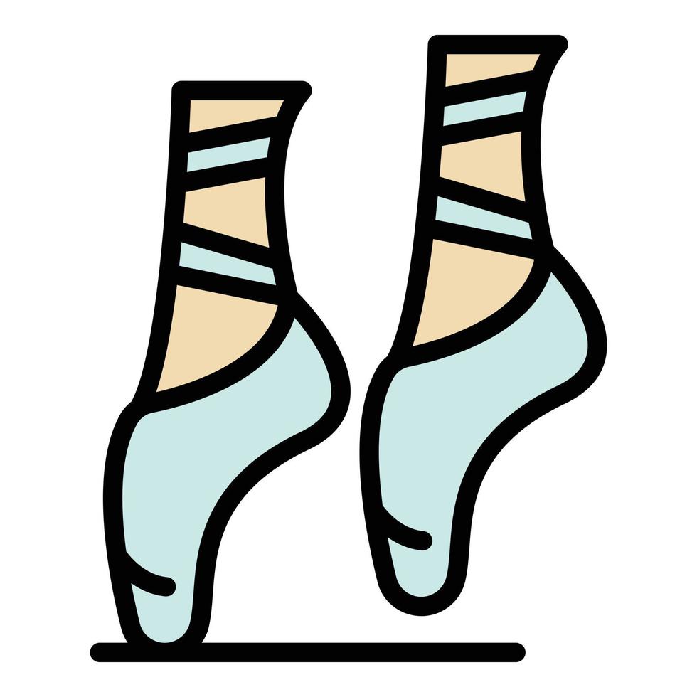 vecteur de contour couleur icône chaussures de danse ballet
