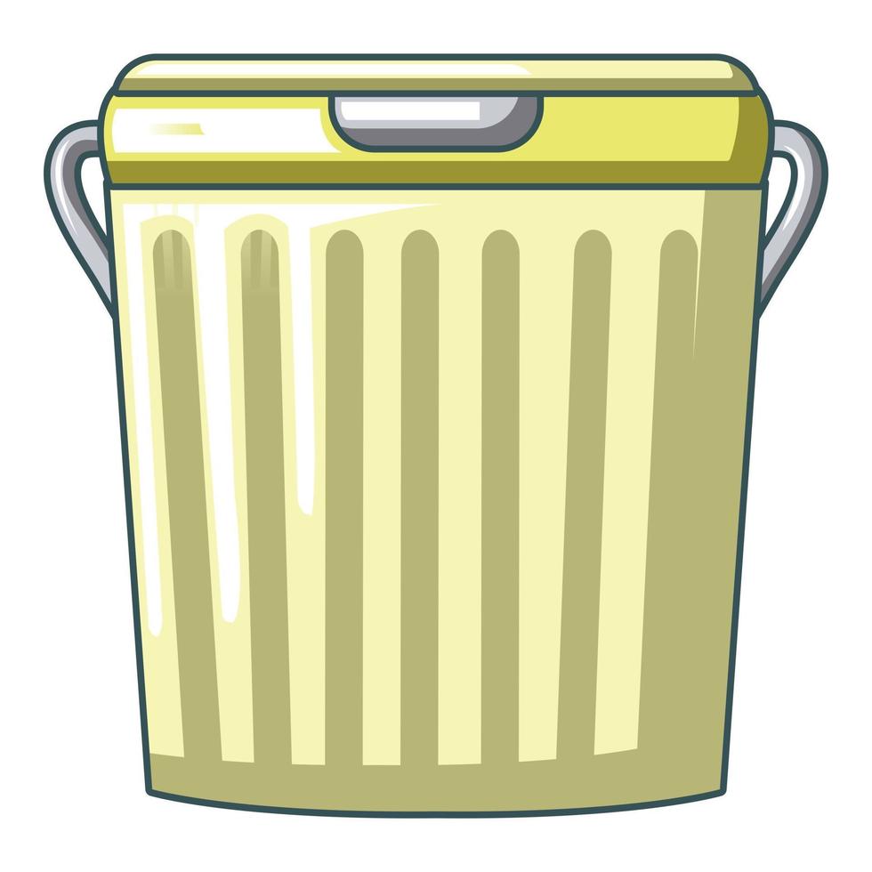 icône de seau à ordures, style cartoon vecteur