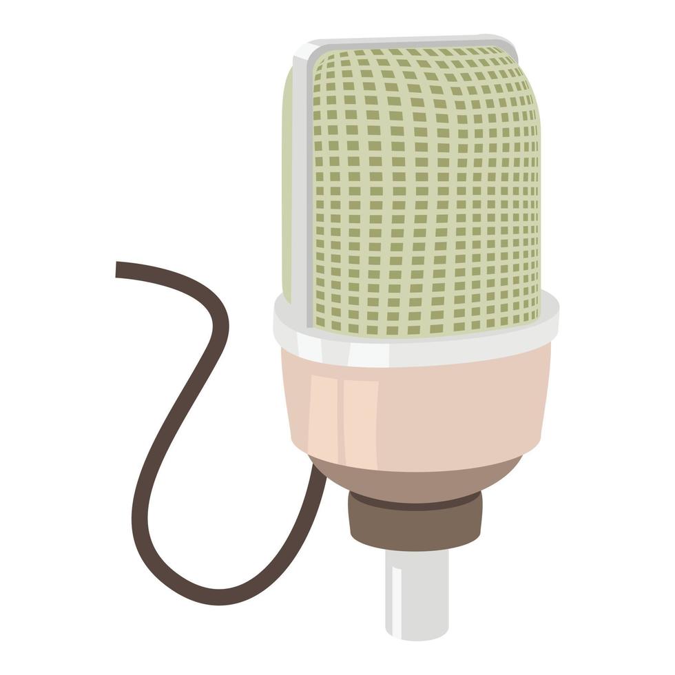 icône de microphone rétro, style cartoon vecteur