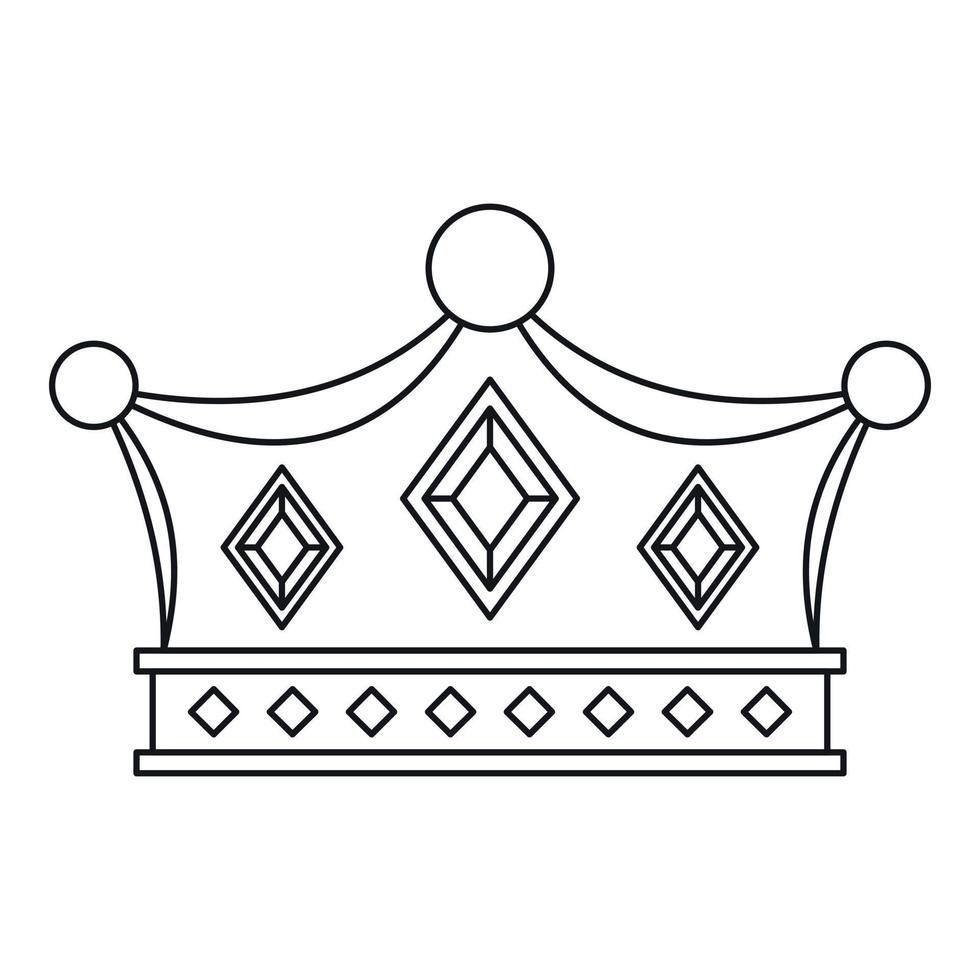 icône de couronne de prince, style de contour vecteur