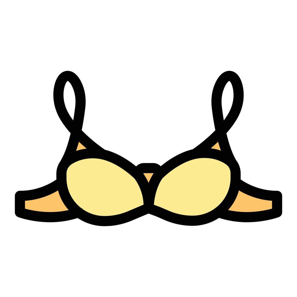 vecteur de contour de couleur d'icône de soutien-gorge de fitness