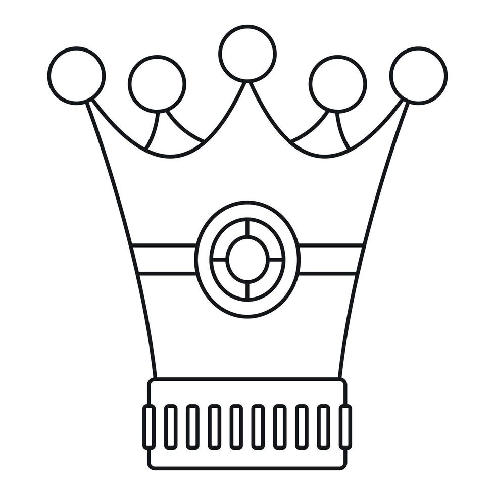 icône de couronne médiévale, style de contour vecteur