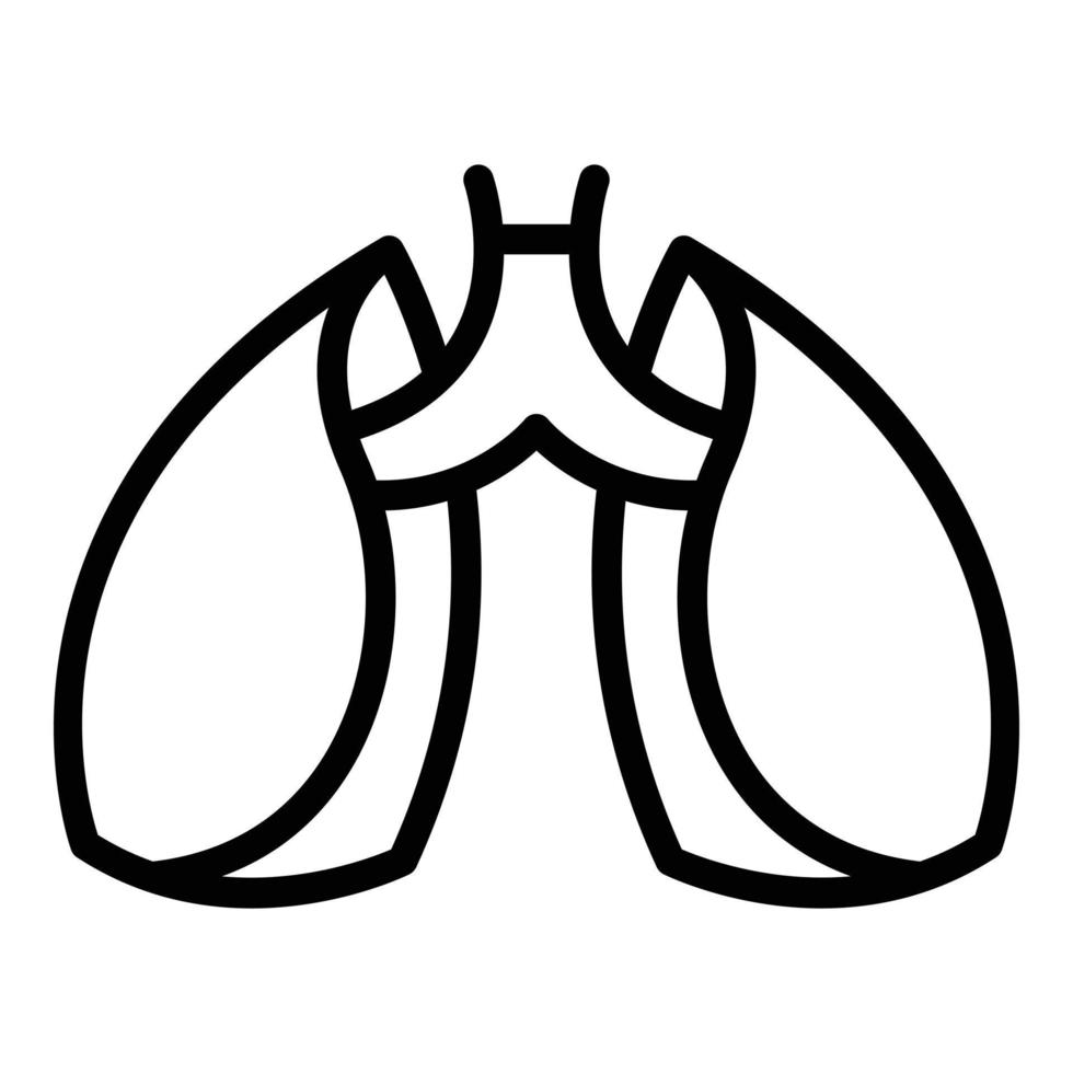 vecteur de contour de l'icône des poumons du patient. radiographie pulmonaire