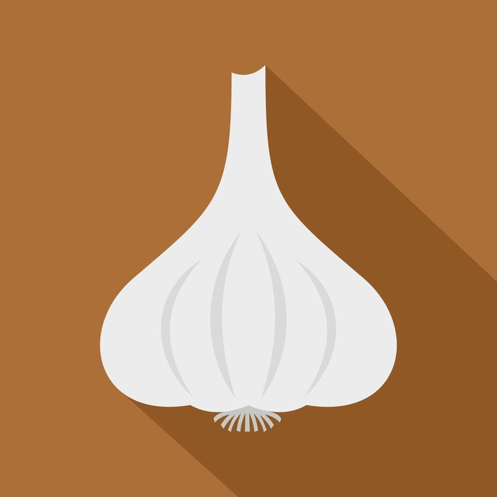 icône de légume à l'ail aromatique, style plat vecteur