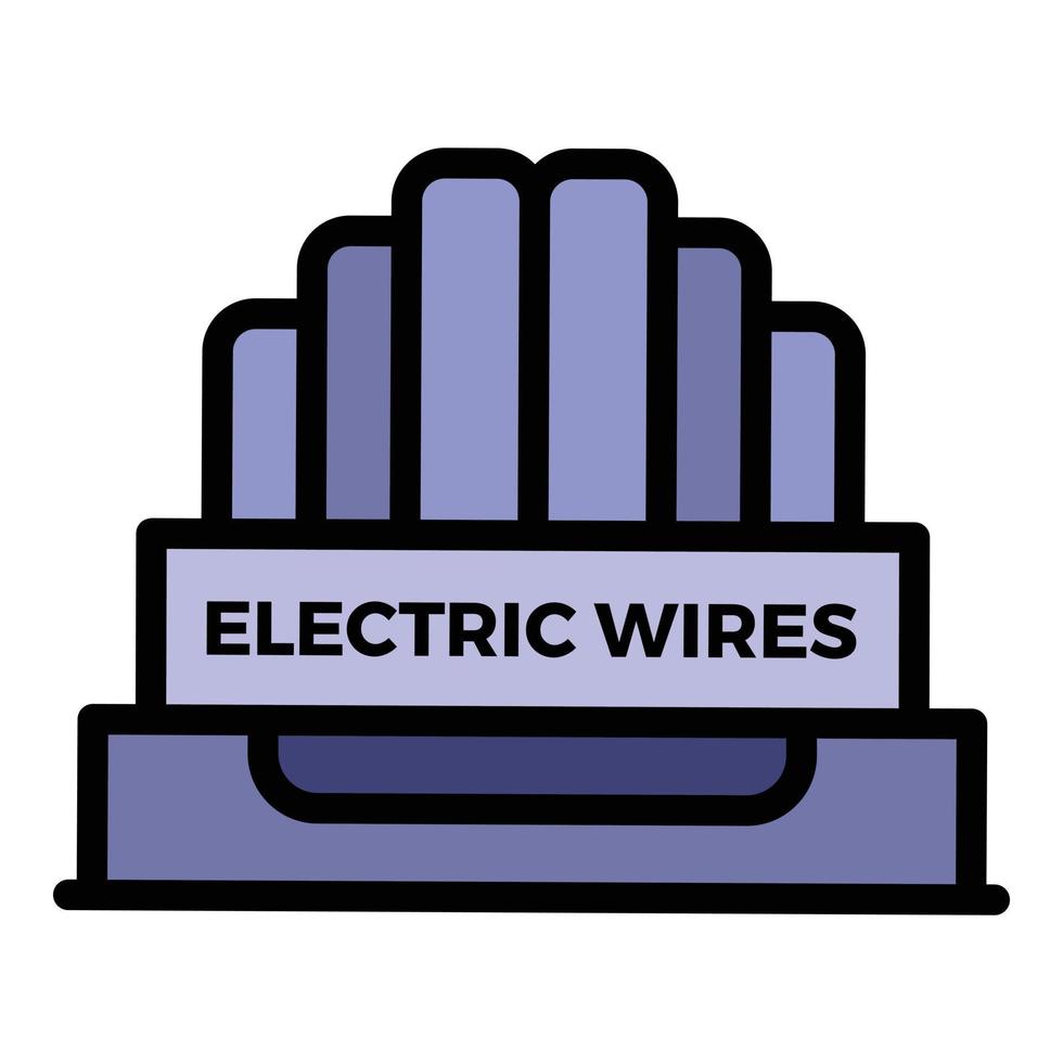 vecteur de contour de couleur d'icône de fils électriques