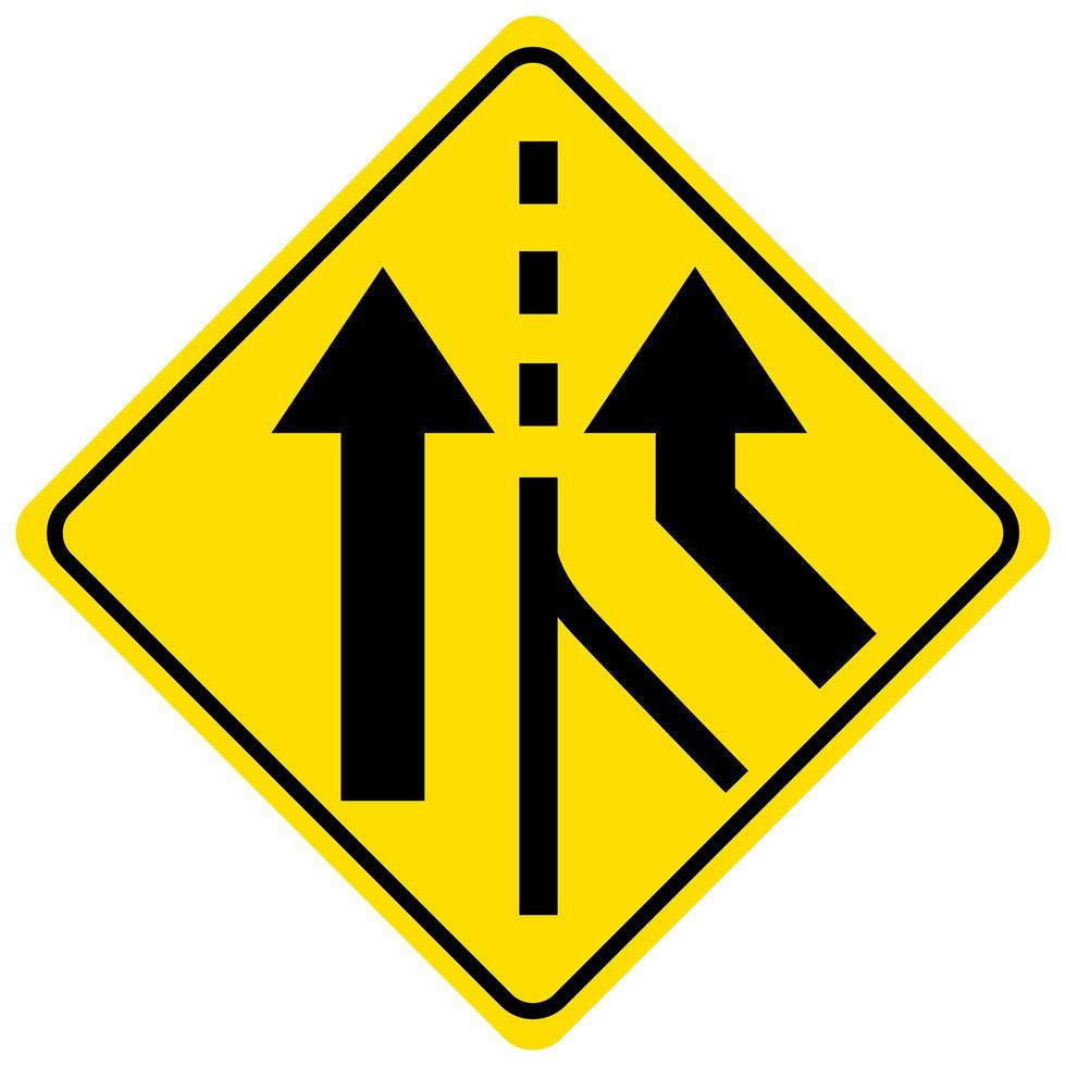 panneau d'avertissement de trafic jaune sur fond blanc vecteur