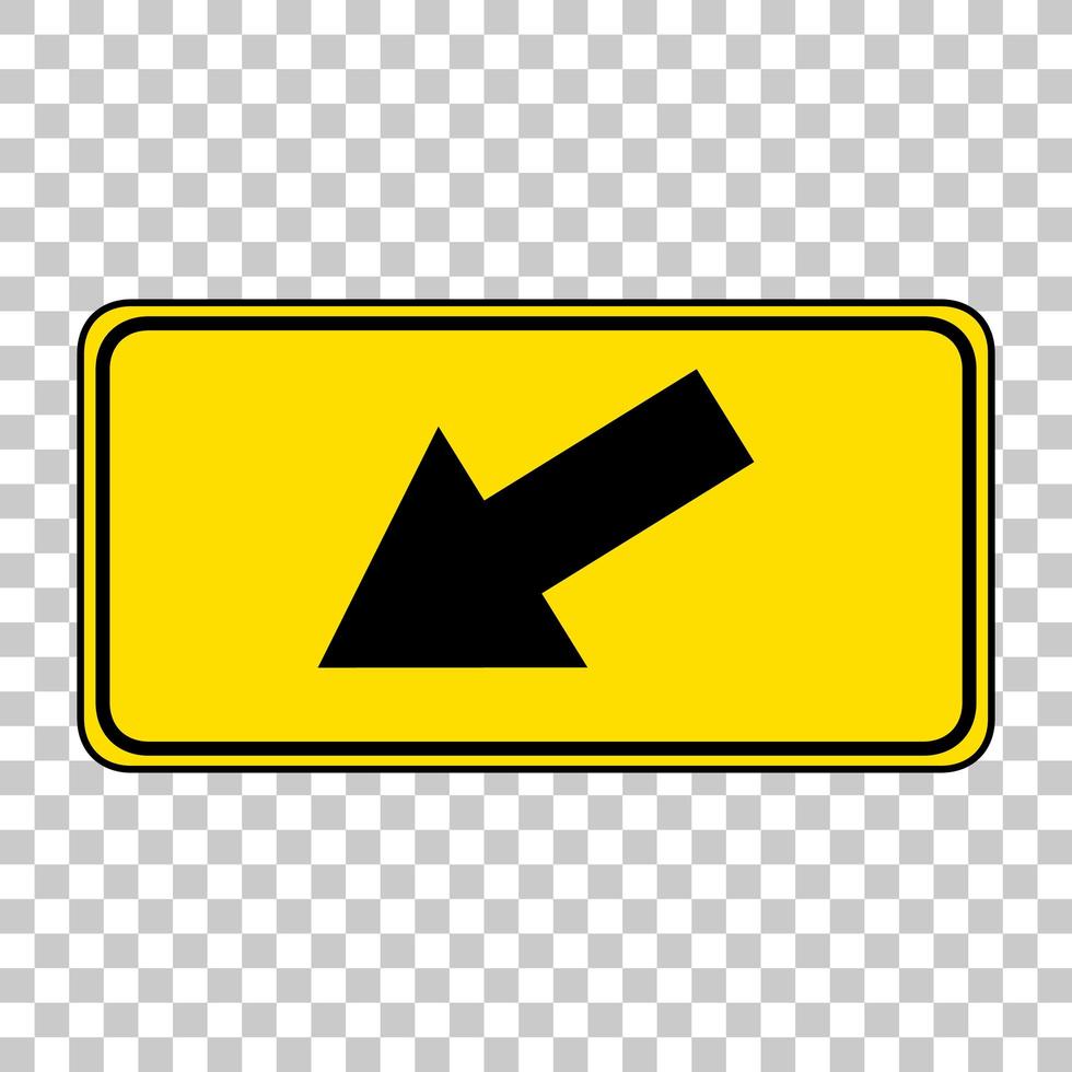 panneau d'avertissement de trafic jaune sur fond transparent vecteur