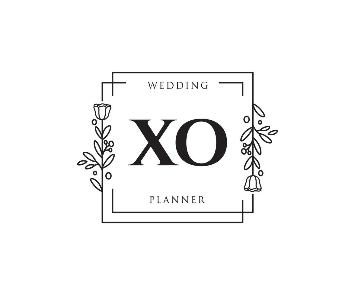 logo féminin initial xo. utilisable pour les logos nature, salon, spa, cosmétique et beauté. élément de modèle de conception de logo vectoriel plat.
