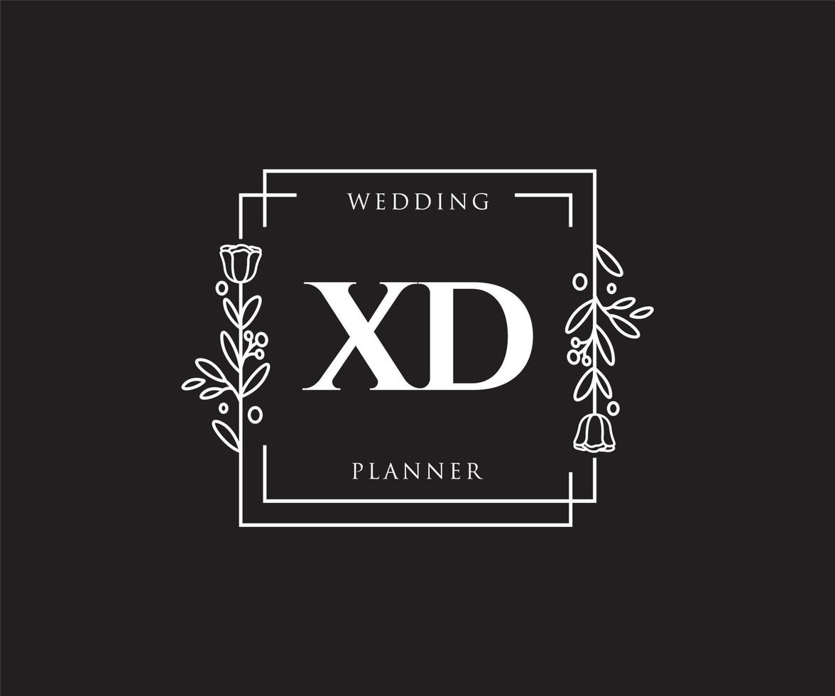 logo féminin initial xd. utilisable pour les logos nature, salon, spa, cosmétique et beauté. élément de modèle de conception de logo vectoriel plat.