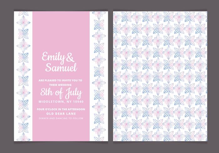 Vector Abstract Watercolor Wedding Invite