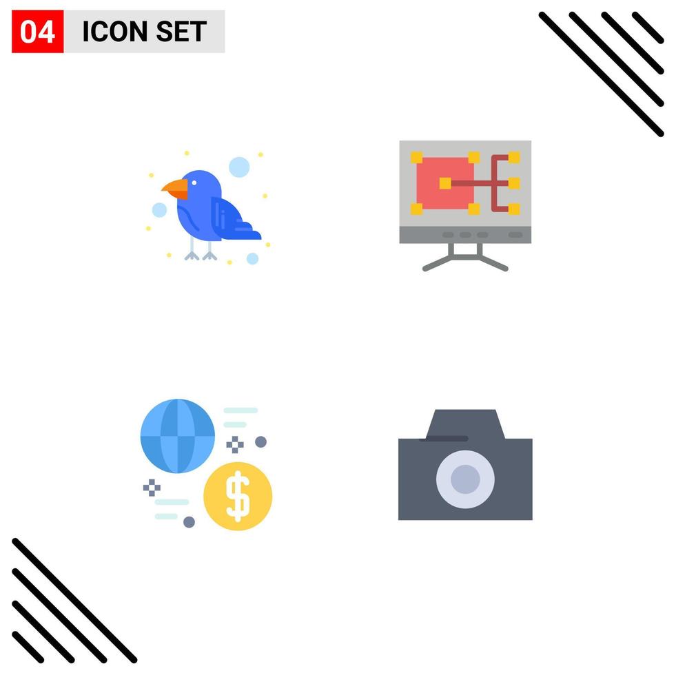 4 concept d'icône plate pour les sites Web mobiles et les applications carnaval global wild repair transaction éléments de conception vectoriels modifiables vecteur